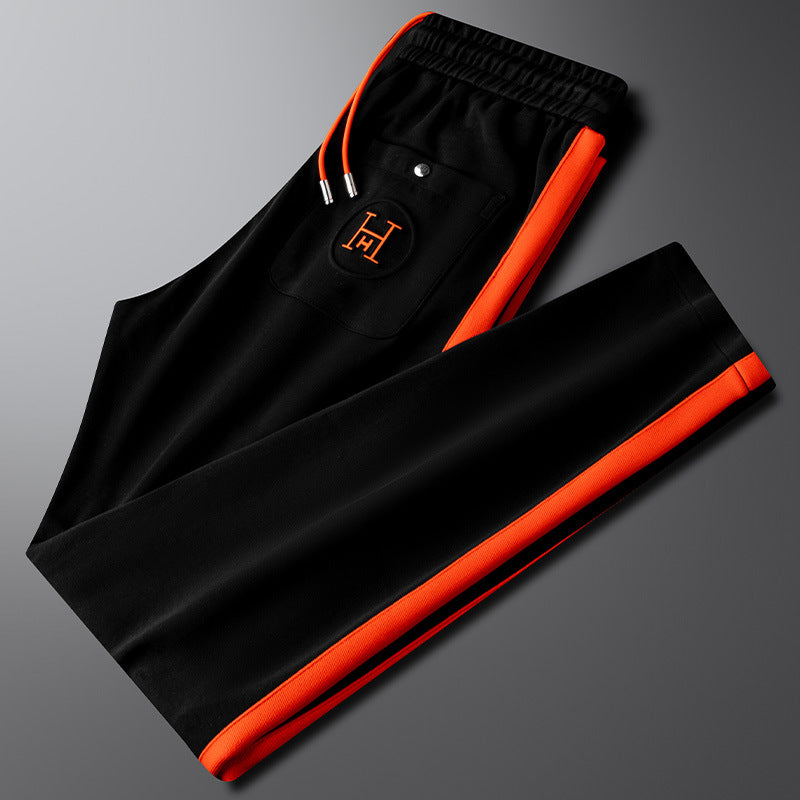 Men's High Collar Zip-Up Pants Set