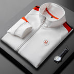 Men's High Collar Zip-Up Pants Set
