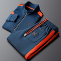 Men's High Collar Zip-Up Pants Set