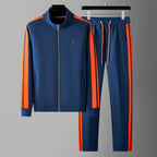 Men's High Collar Zip-Up Pants Set