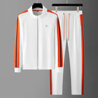 Men's High Collar Zip-Up Pants Set