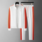 Men's High Collar Zip-Up Pants Set