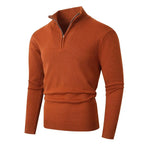 Men's High Collar Zip-Up Sweater