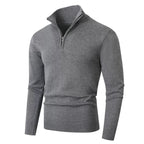 Men's High Collar Zip-Up Sweater