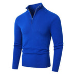 Men's High Collar Zip-Up Sweater