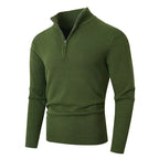 Men's High Collar Zip-Up Sweater