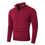 Men's High Collar Zip-Up Sweater