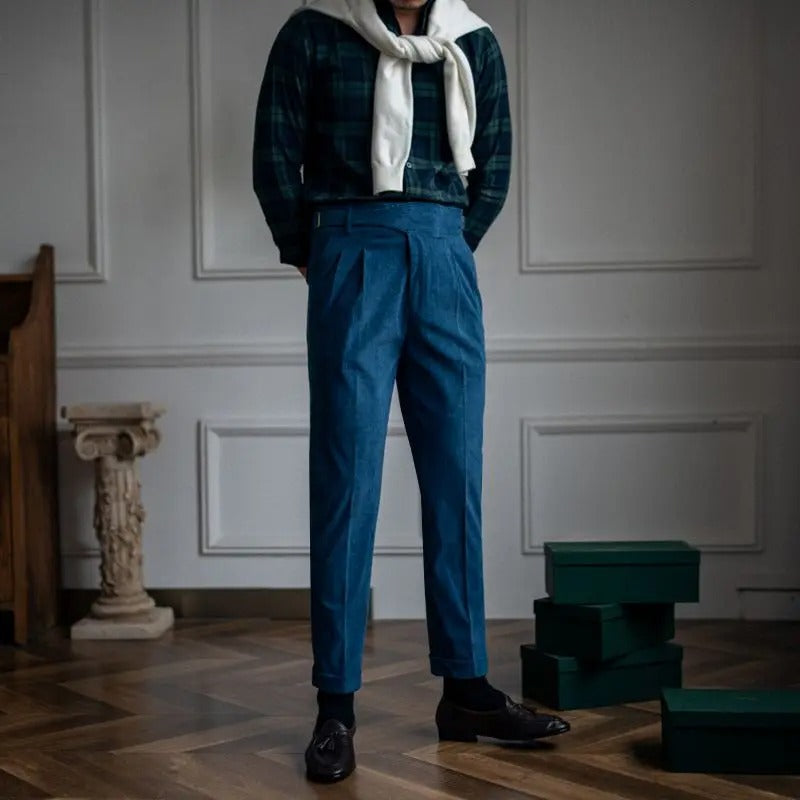 Men's High-Rise Pleated Pants