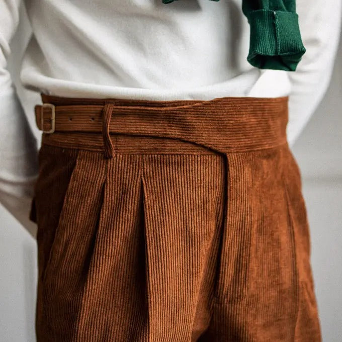 Men's High-Rise Pleated Pants