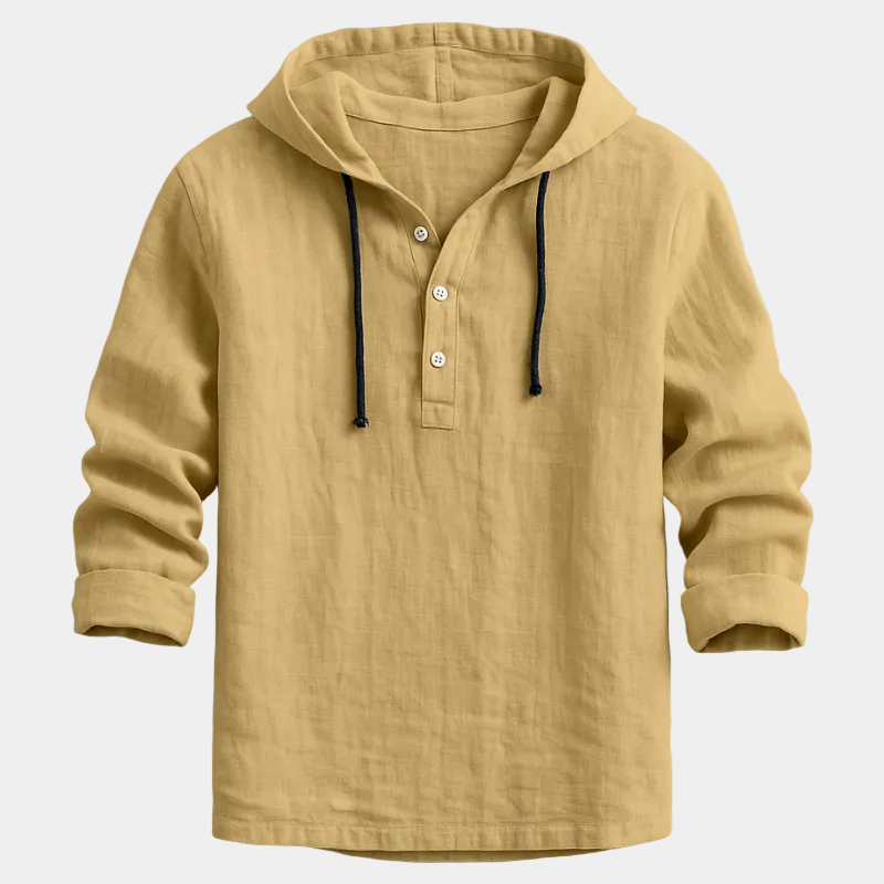 Men's Hooded Button-Up Shirt