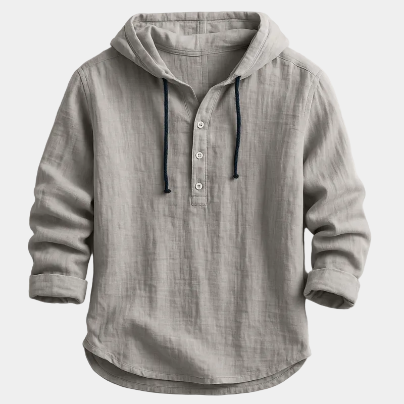 Men's Hooded Button-Up Shirt