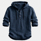 Men's Hooded Button-Up Shirt