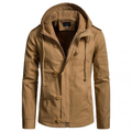 Men's Hooded Button Zip-Up Jacket