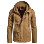 Men's Hooded Button Zip-Up Jacket