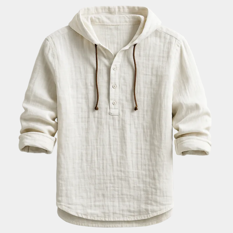 Men's Hooded Henley Shirt