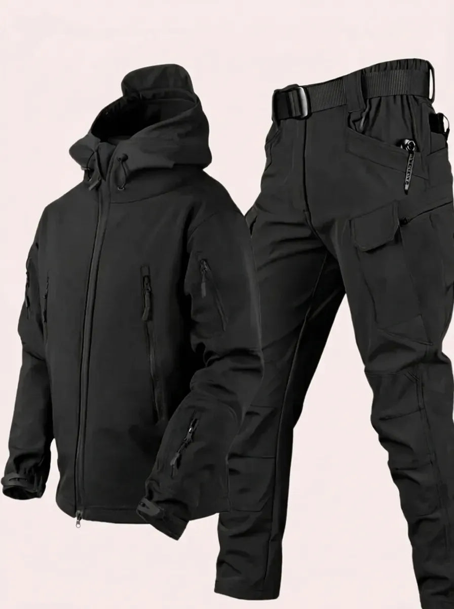 Men's Hooded Jacket and Cargo Pants Set