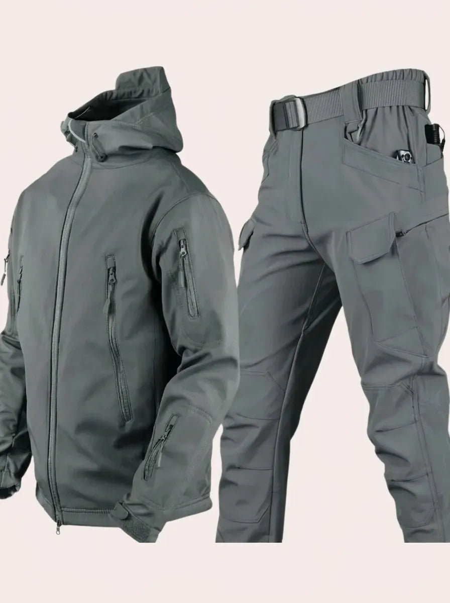 Men's Hooded Jacket and Cargo Pants Set
