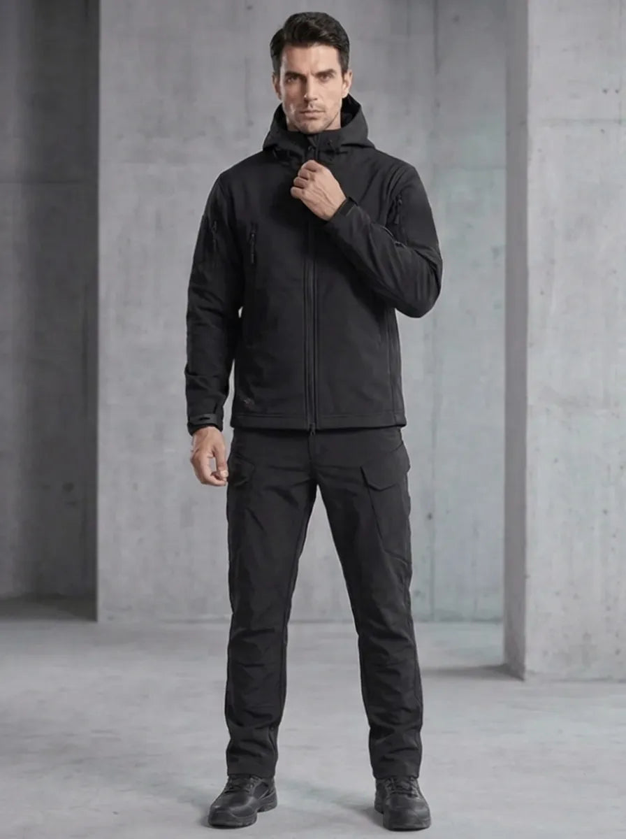 Men's Hooded Jacket and Cargo Pants Set