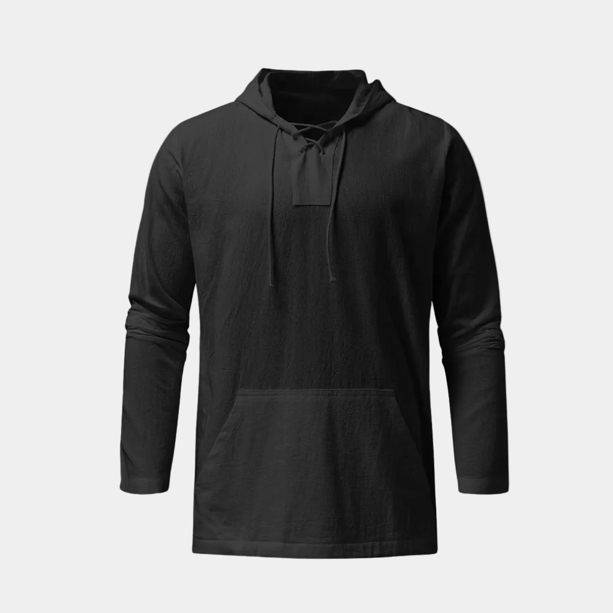Men's Hooded Lace-Up Shirt