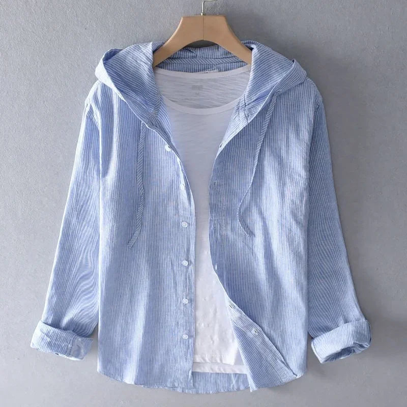 Men's Hooded Long Sleeve Shirt