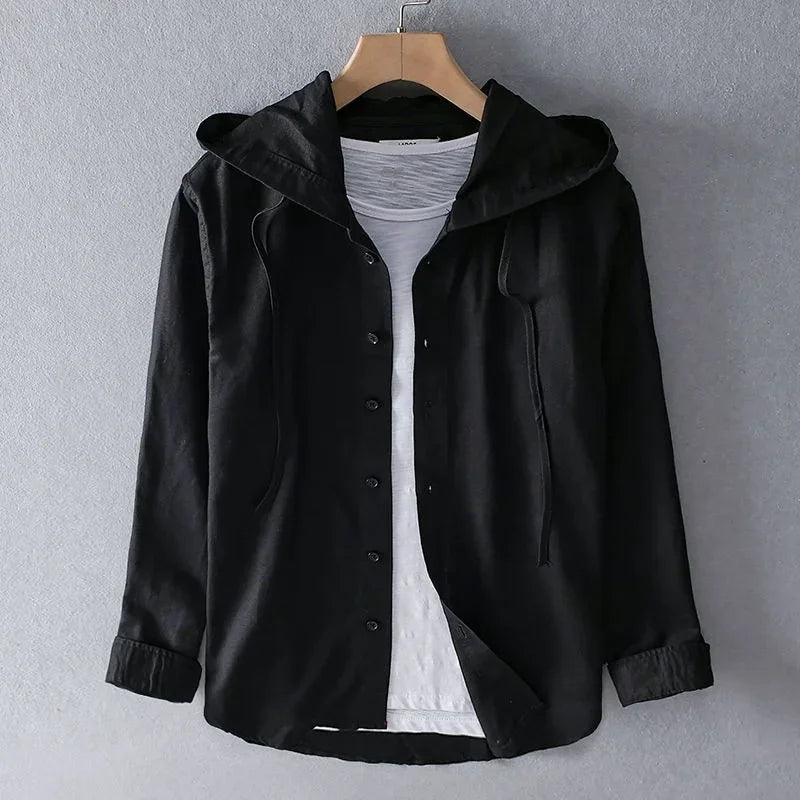 Men's Hooded Long Sleeve Shirt