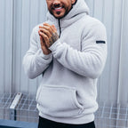 Men's Hooded Plush Pullover Sweatshirt