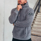 Men's Hooded Plush Pullover Sweatshirt