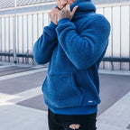 Men's Hooded Plush Pullover Sweatshirt