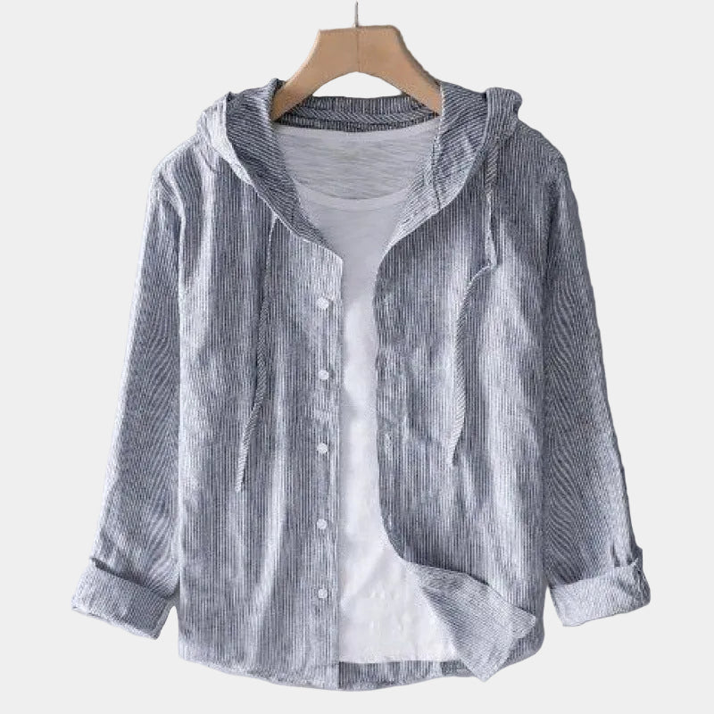 Men's Hooded Striped Shirt