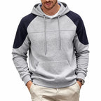 Men's Hooded Sweatshirt with Contrasting Inserts