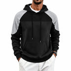 Men's Hooded Sweatshirt with Contrasting Inserts