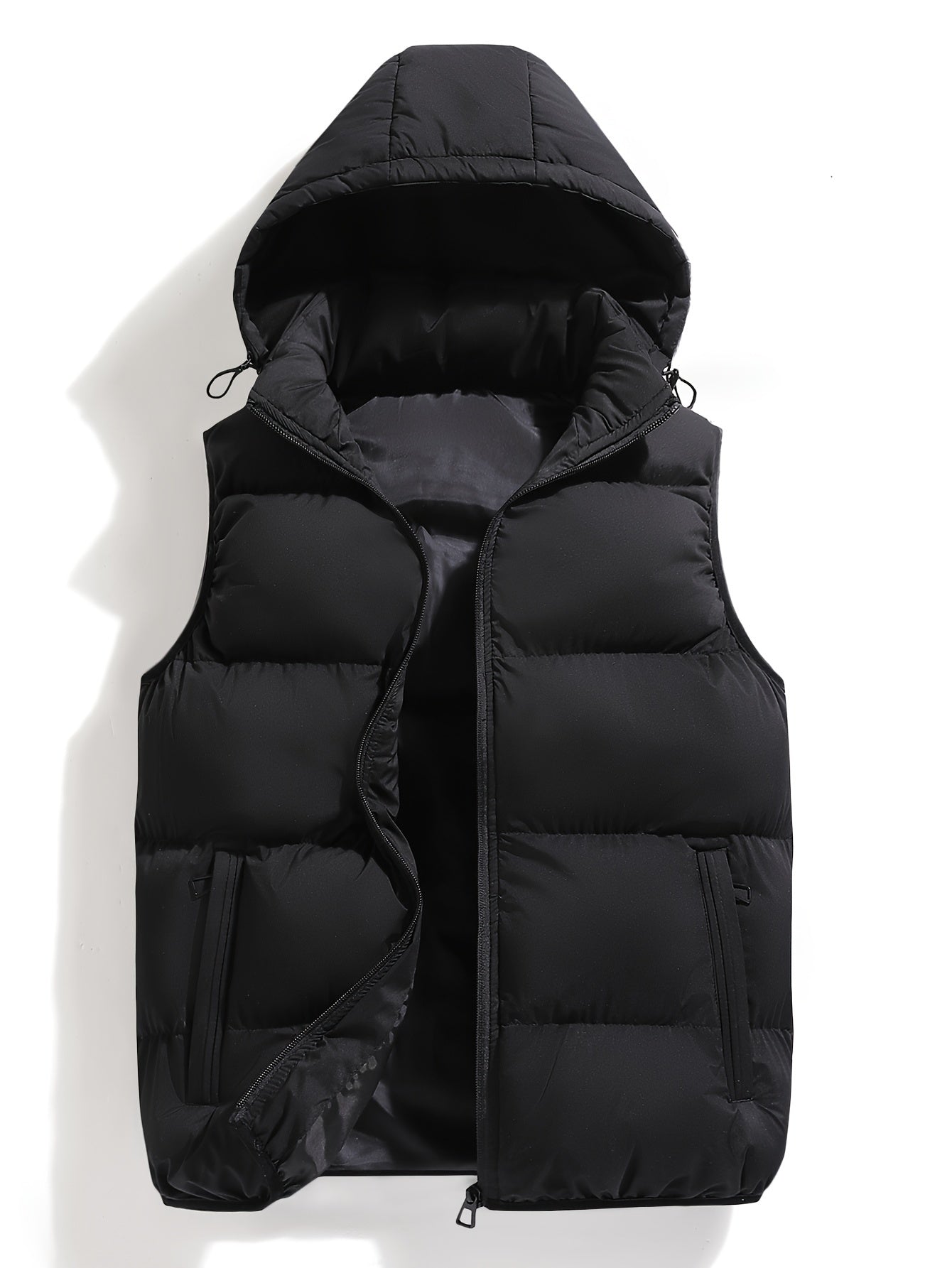 Men's Hooded Zip-Up Puffer Vest