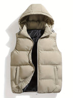 Men's Hooded Zip-Up Puffer Vest