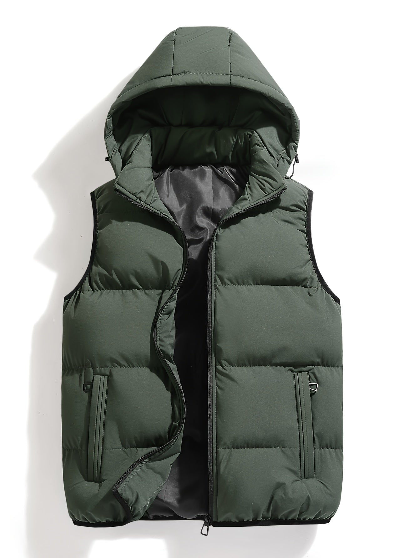 Men's Hooded Zip-Up Puffer Vest