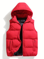 Men's Hooded Zip-Up Puffer Vest