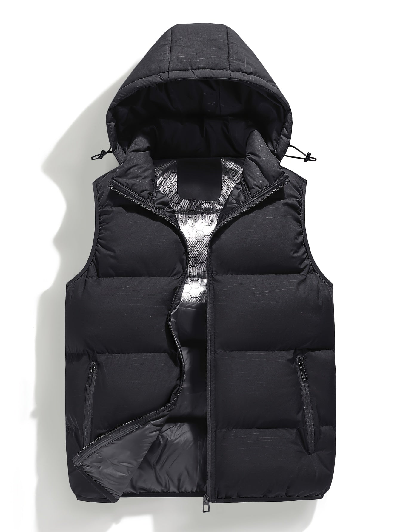 Men's Hooded Zip-Up Puffer Vest