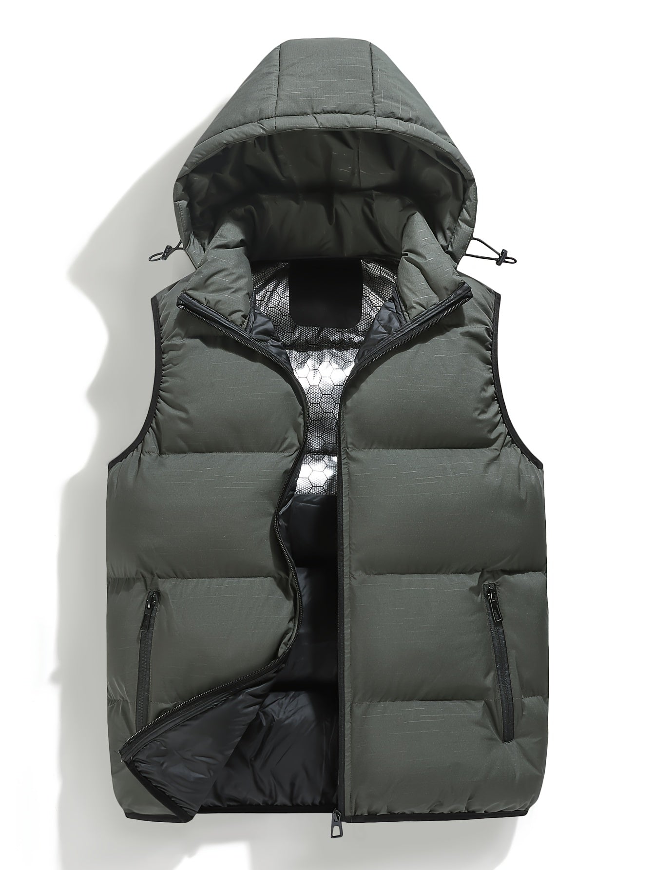 Men's Hooded Zip-Up Puffer Vest