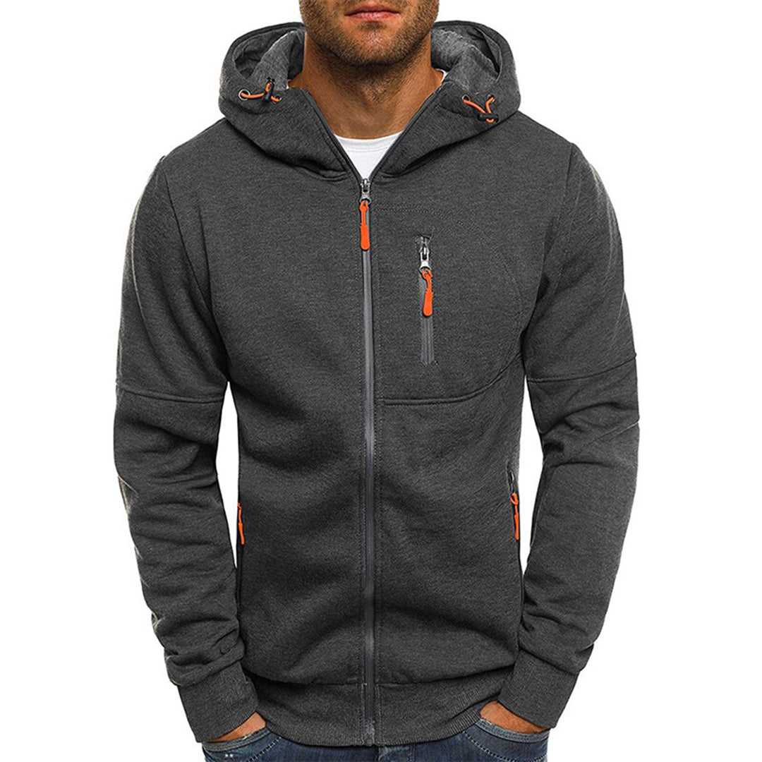 Men's Regular Zip-Up Hooded Jacket