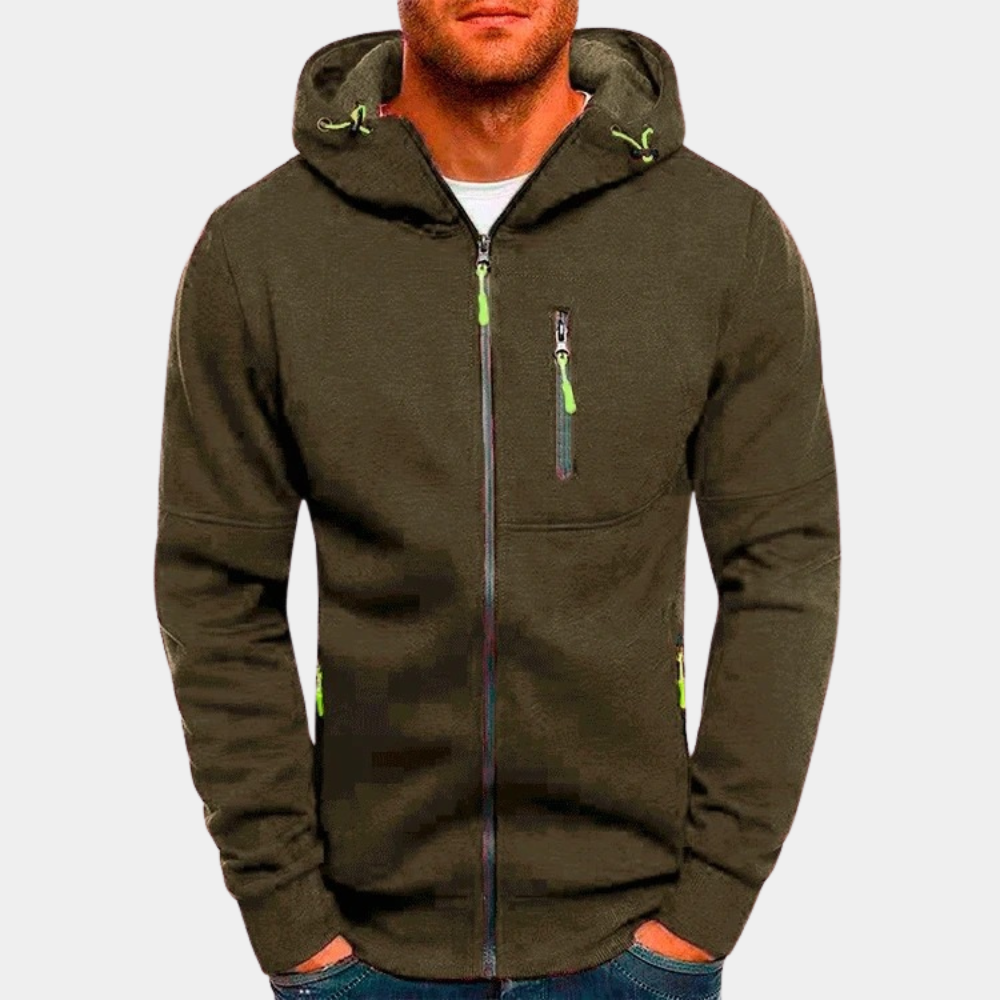 Men's Regular Zip-Up Hooded Jacket