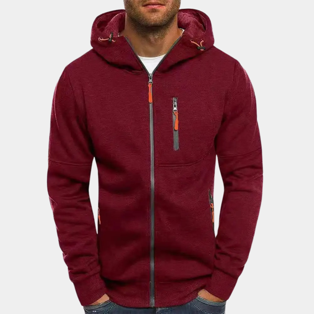 Men's Regular Zip-Up Hooded Jacket