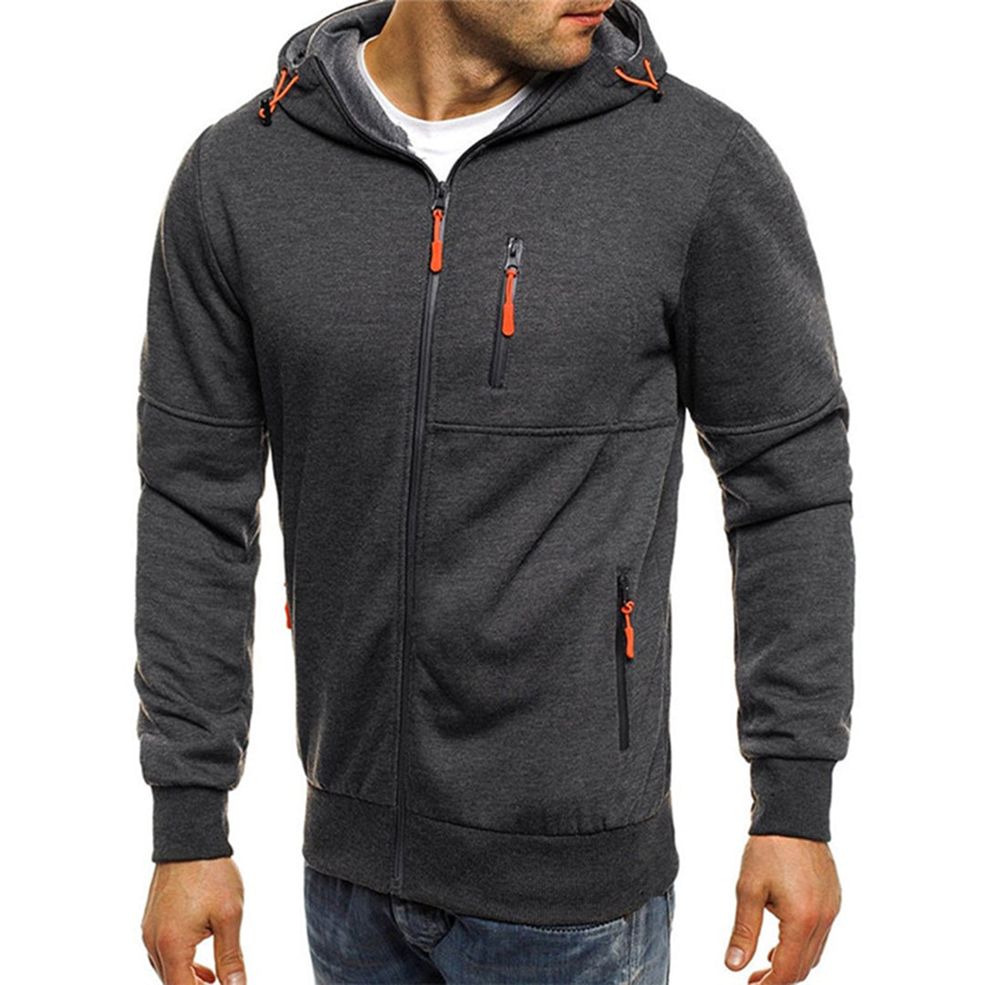 Men's Regular Zip-Up Hooded Jacket