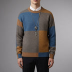 Men's Knit Crew Neck Color-Block Sweater