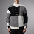 Men's Knit Crew Neck Color-Block Sweater