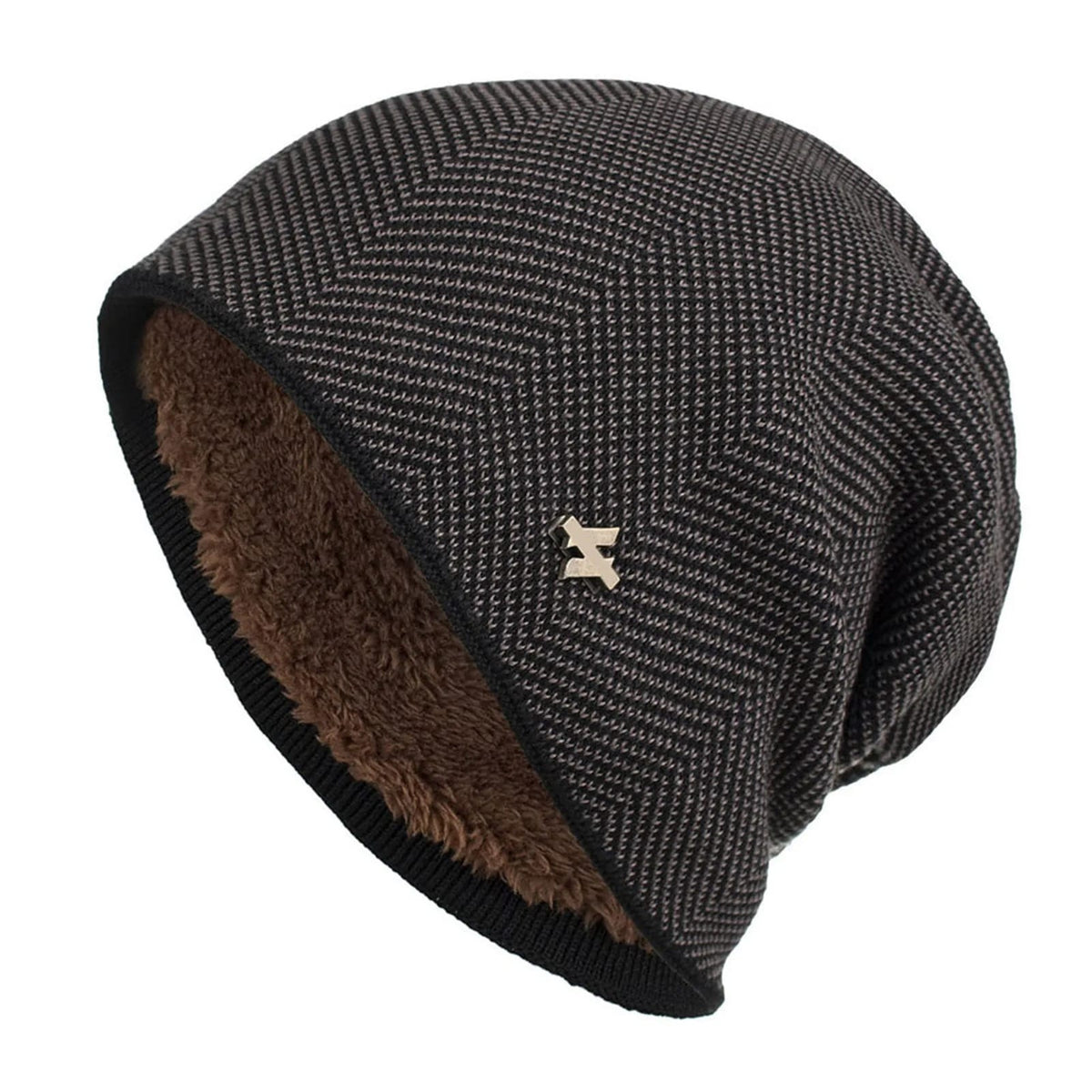 Men's Knit Faux Fur Lined Beanie