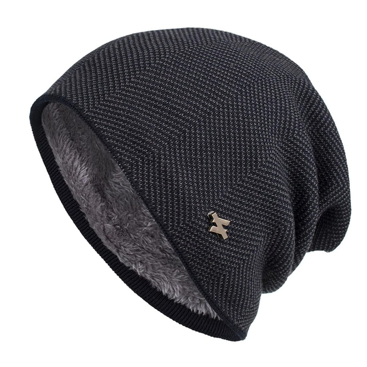 Men's Knit Faux Fur Lined Beanie