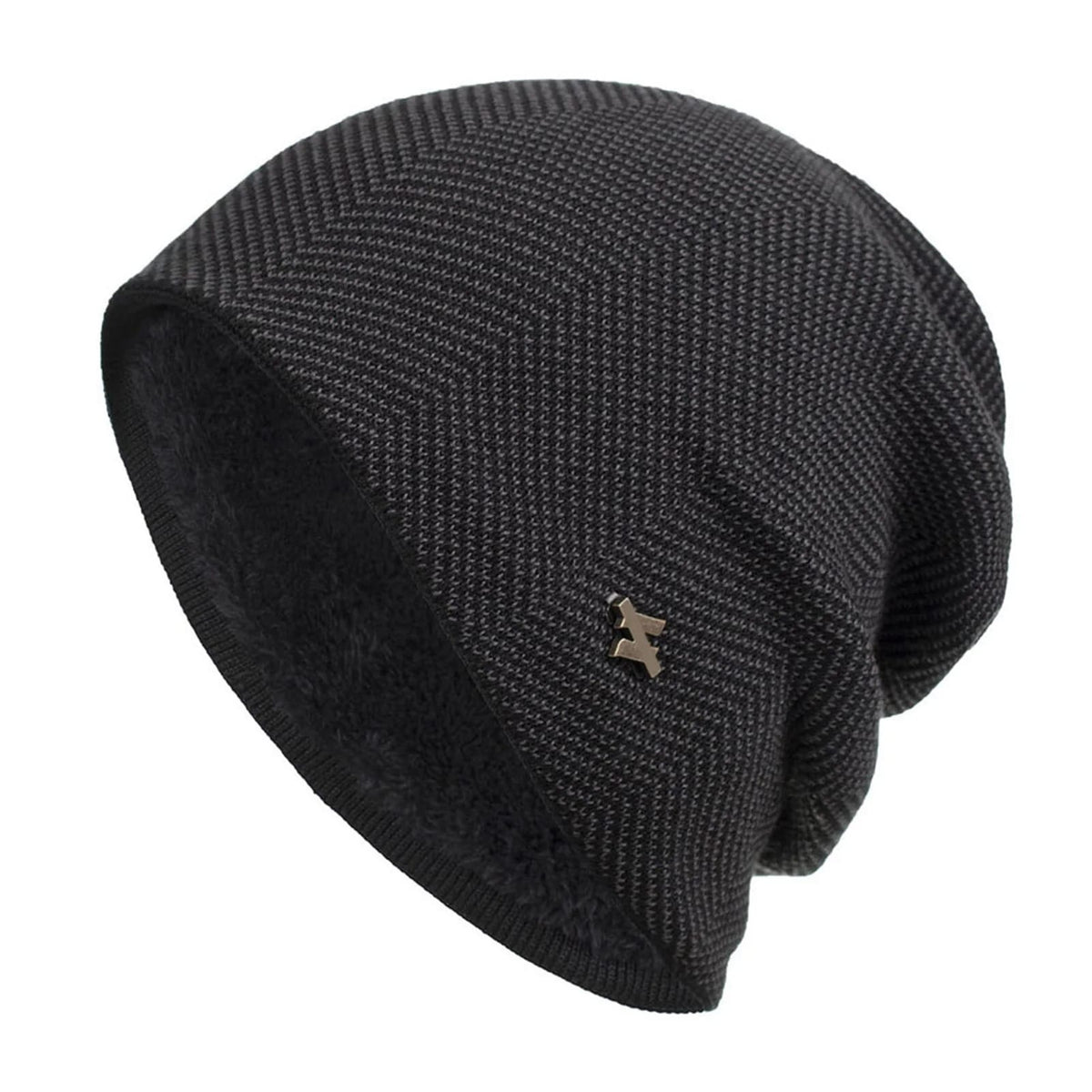 Men's Knit Faux Fur Lined Beanie