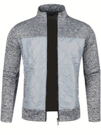 Men's Knit Full-Zip Diamond Quilted Jacket
