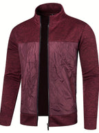 Men's Knit Full-Zip Diamond Quilted Jacket