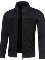 Men's Knit Full-Zip Diamond Quilted Jacket