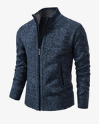 Men's Knit High Collar Zip-Up Cardigan